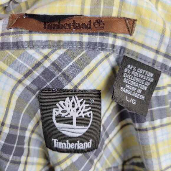 Timberland Yellow and Gray Button Down Collared Shirt - Picture 7 of 7